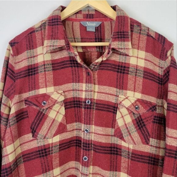 NATURAL reflections plaid button shacket overshirt rustic 1x - Picture 2 of 10
